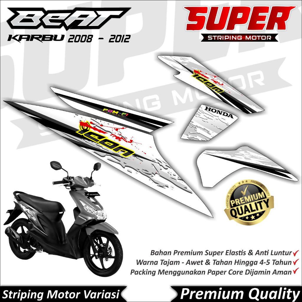 Stiker Beat Karbu Anti Luntur keren Striping Beat Karbu Striping Honda Beat Karbu Icon