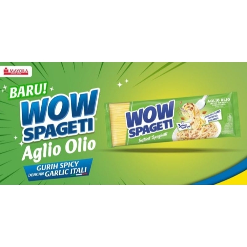 

wow spagetti Aglio Lio by Mayora, 1 renceng 4 pcs