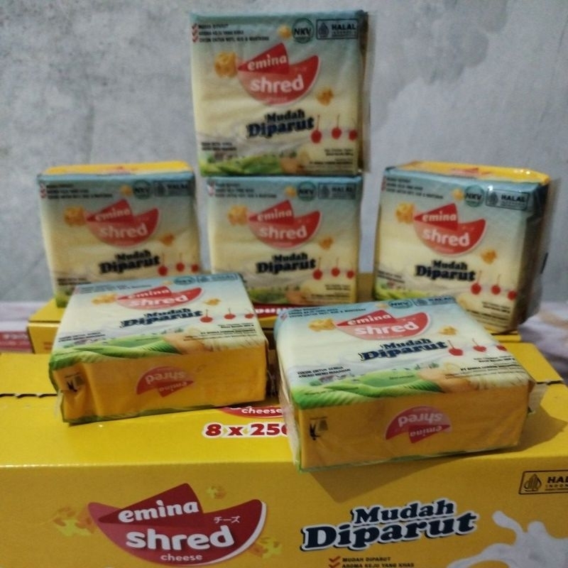 

Keju Emina Shred Cheese 250gr Mudah Diparut
