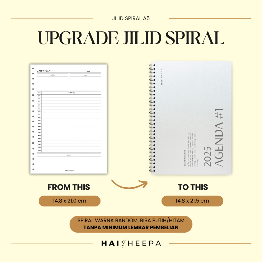 

UPGRADE Loose Leaf to Jilid Spiral Planner HAI SHEEPA