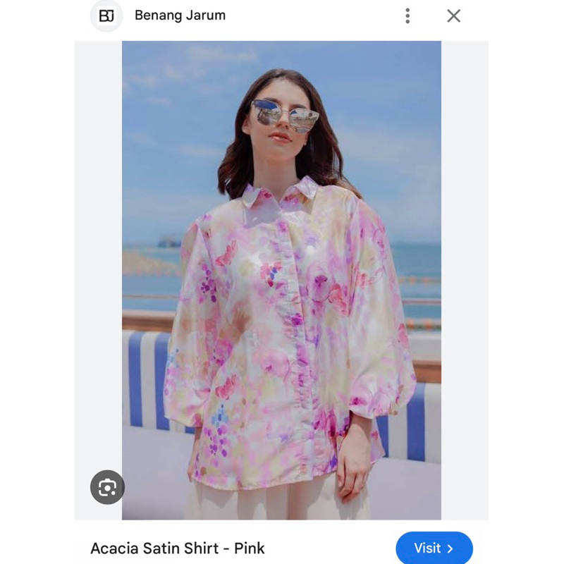 NEW Benang Jarum Acacia Satin Shirt size S