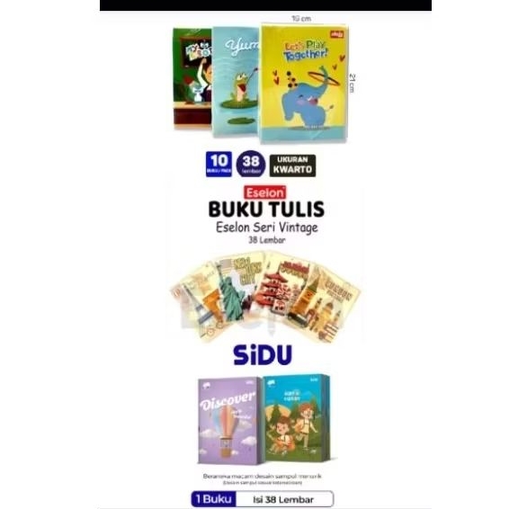 

Buku Tulis SIDU 38 Lembar Isi 10 pack Sinar Dunia Buku Tulis Sekolah
