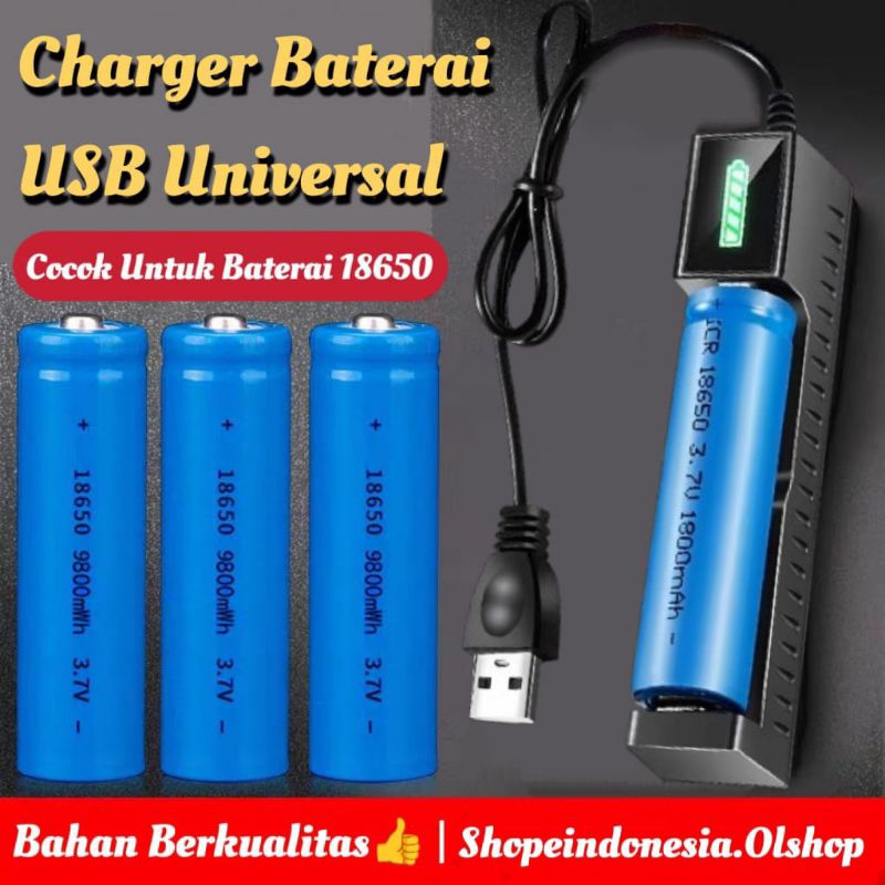 Charger Baterai 18650/Cas Baterai 1Slot/Cas Baterai Universal •ShopeIndonesi•