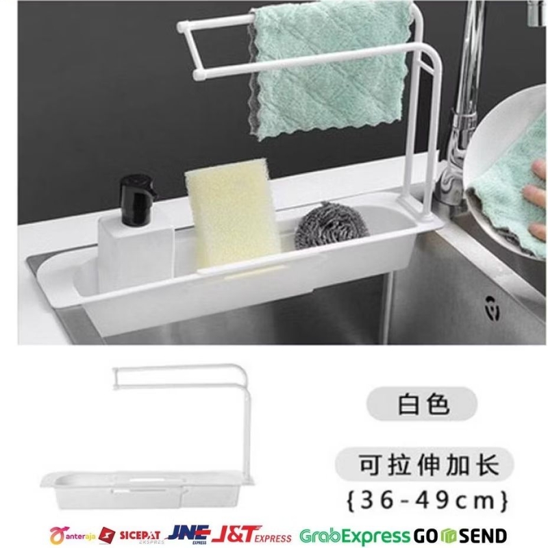 Rak Gantungan Wastafel Dapur Portable Holder Spons Cuci Piring Tirisan Rack Cuci Piring