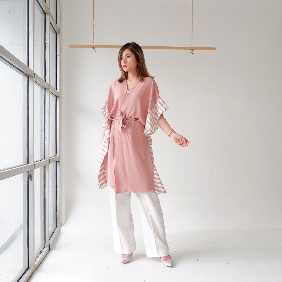 SPICA Online Store - Baju Setelan Celana Kaftan Kimono Baju Lebaran S-L - Kiara Kaftan Kimono Set