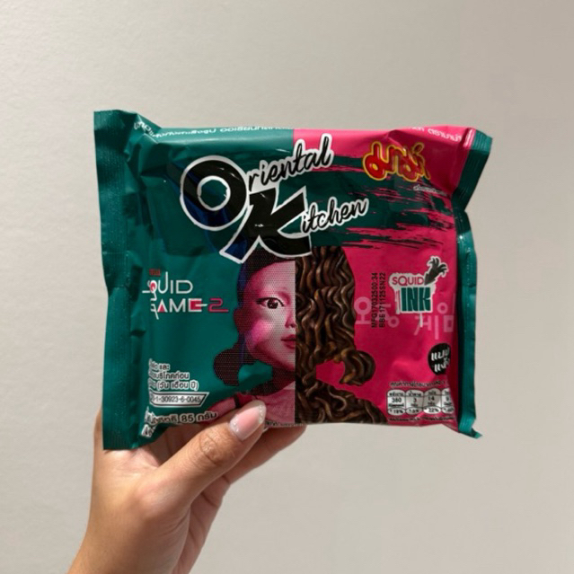 

Ok Kitchen Squid Game Spicy Korean Squid Ink Instant Dried Noodle ori Thailand