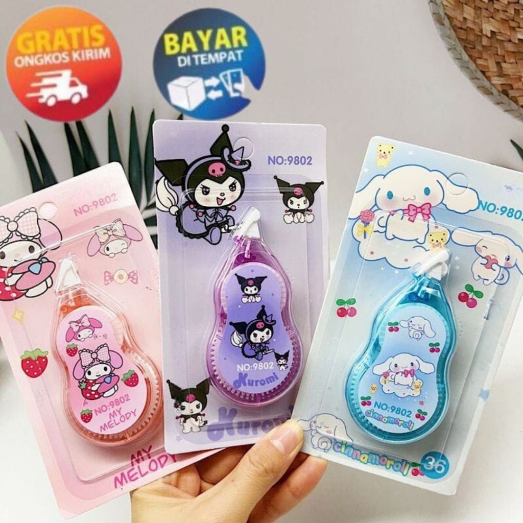 

KP181 - TIPEX ROLL MOTIF PREMIUM CORRECTION TAPE SANRIO TIP X SEKOLAH TIP X LUCU KARTUN CINNAMOROLL MELODY KUROMI