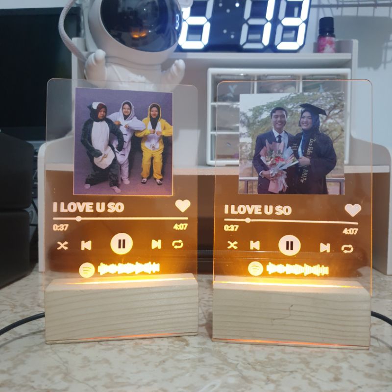 AKRILIK LED CUSTOM SPOTIFY - AKRILIK LAMPU TIDUR - KADO GIFT WISUDA ULANG TAHUN CEWEK COWOK