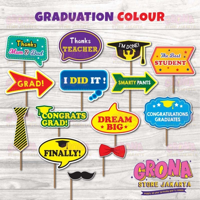 ACC Photobooth Graduation Colour / Aksesoris Foto Graduation Colour / Photo Props Graduation Colour