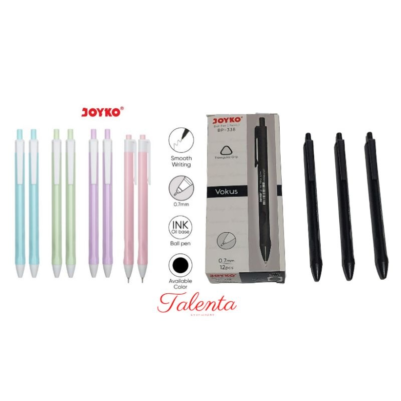 

Pulpen JOYKO VOKUS PTL Ball Pen BP-342 0.7 mm Triangular Grip (1Lusin) / Pulpen Joyko Focus