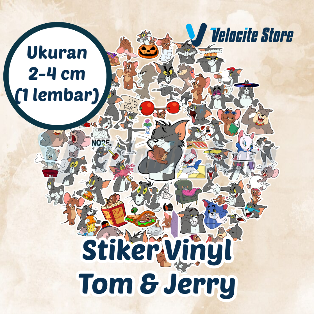 

Stiker Vinyl Tom & Jerry Ukuran 2-4 cm (1 lembar)