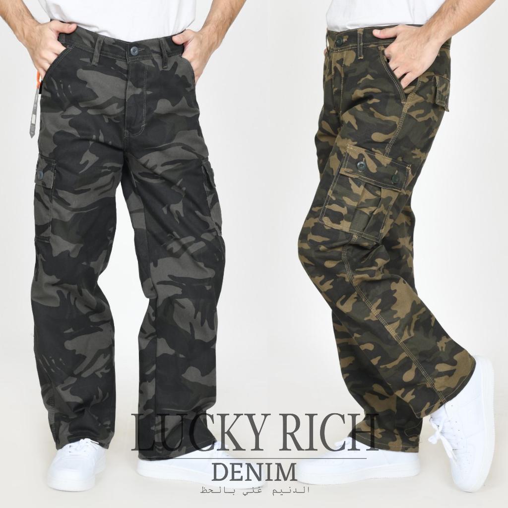 Celana Pria Cargo Loreng Gombrong Carpenter VERCITY Bahan Non Stretch /  Loose Pants Skena Big Size