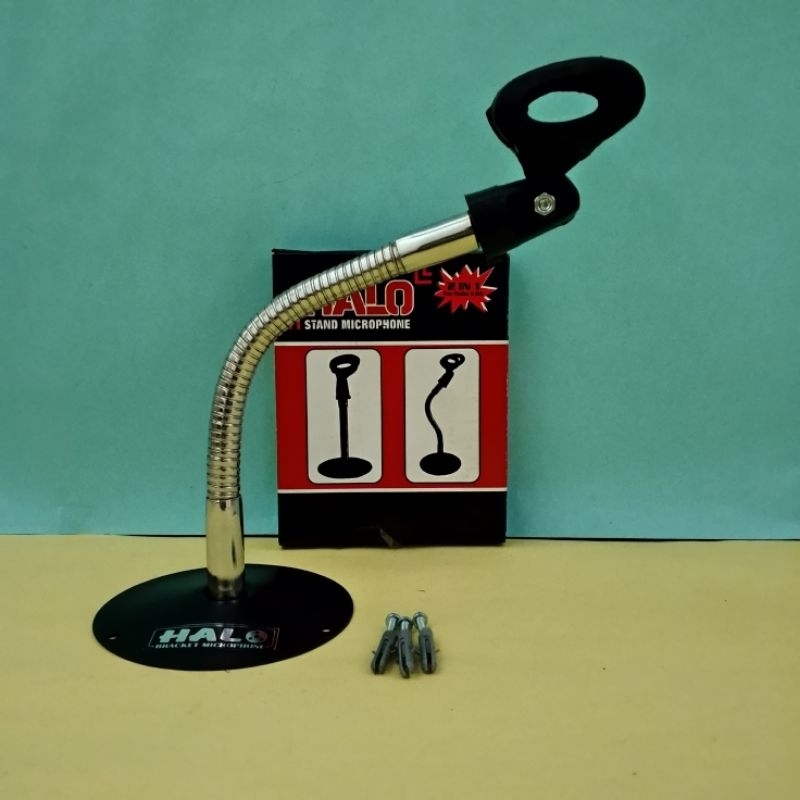 Stand Mic Dinding Adzan Brand Halo + Holder Mic