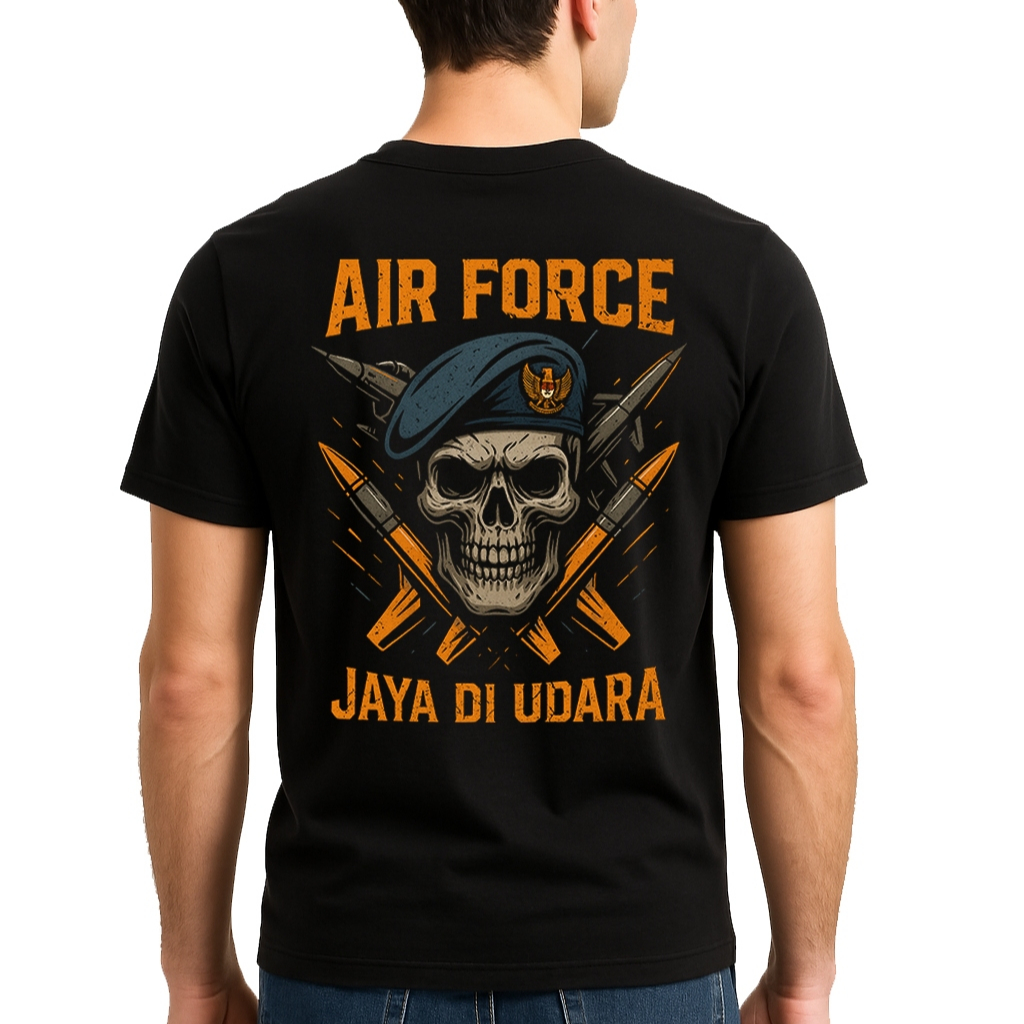 RSA Kaos Tactical Air Force Angkatan Udara - Baju Taktikal Pria Army Combed 24s -  TNI Polisi Brimob