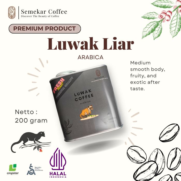 

Semekar Coffee - Kaleng Kopi Luwak Arabica Specialty Premium Gift Roasted Beans
