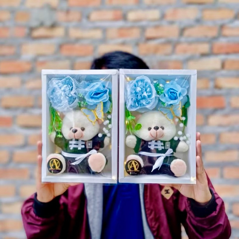

gift box tutup mika 22x14x5.5 cm/kemasan souvenir/hadia