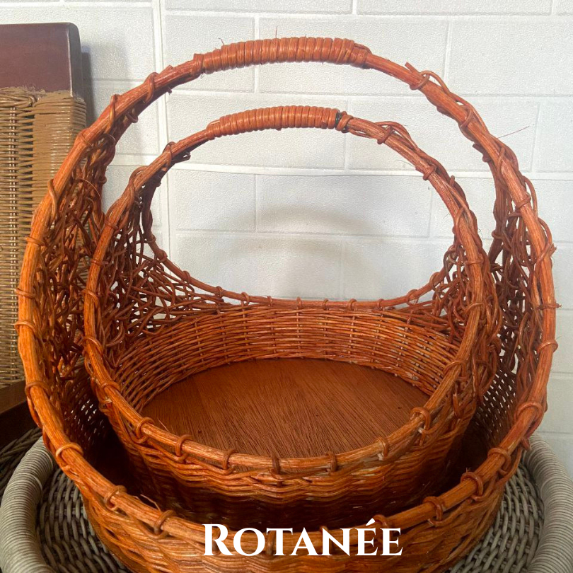 Rotanée Parcel Rotan Seserahan Tangkai isi 2 Keranjang Rotan Melamin