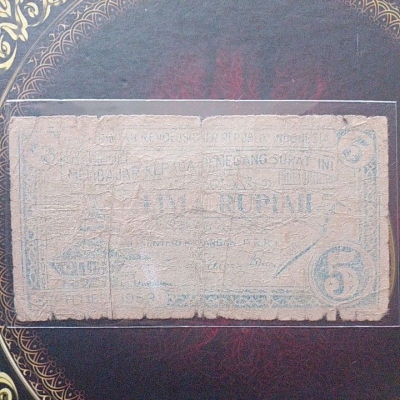 Uang PRRI Permesta 5 rupiah 1959 fine