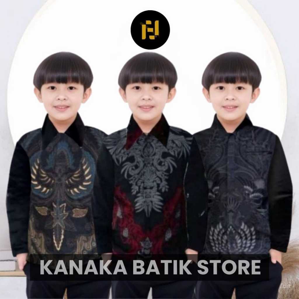 Kemeja Batik Anak Laki-laki Premium Lengan Panjang - Atasan Batik Anak Motif Halusan