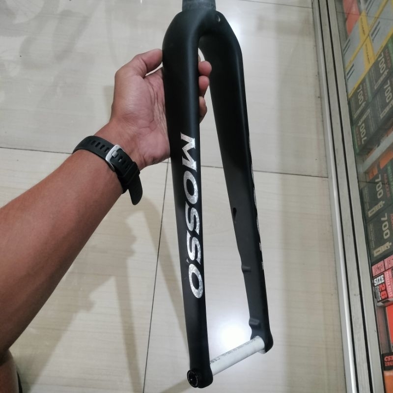 Fork Gravel bahan Carbon TA 12 x 100 700c mosso fork rigid discbrake Flat Mount Tapper sepeda Roadbi