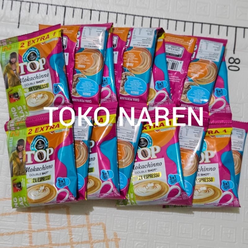 

[ PROMO ] TOP coffee Mokachinno 2 shot espresso (isi 15 sachet)