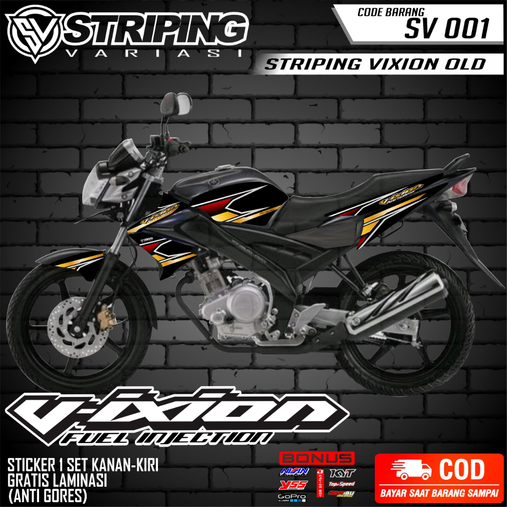 STIKER STICKER STRIPING YAMAHA VIXION OLD NVL MOTIF VARIASI TERBARU SIMPLE | SV 001