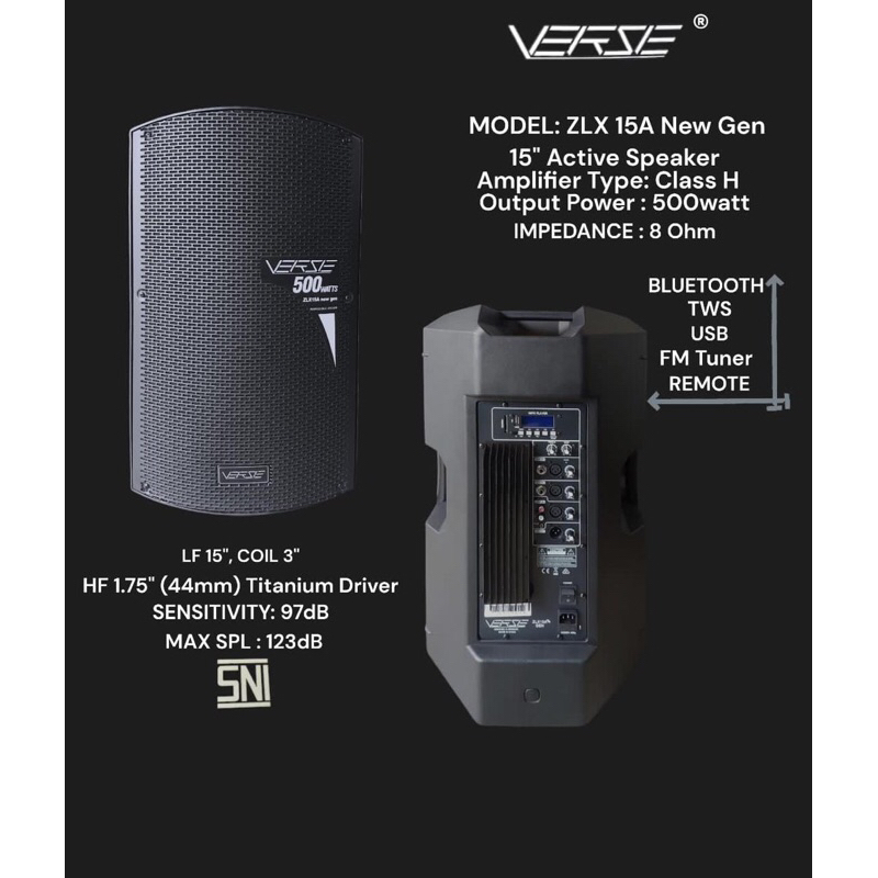 Verse ZLX 15A New Gen - Active Speaker
