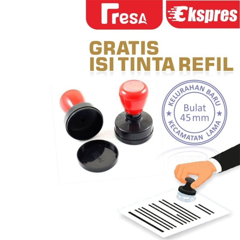 

Stempel Flash Bulat 45 MM Standart Dokumen alat Tulis Stationery Perangko Cap/Label