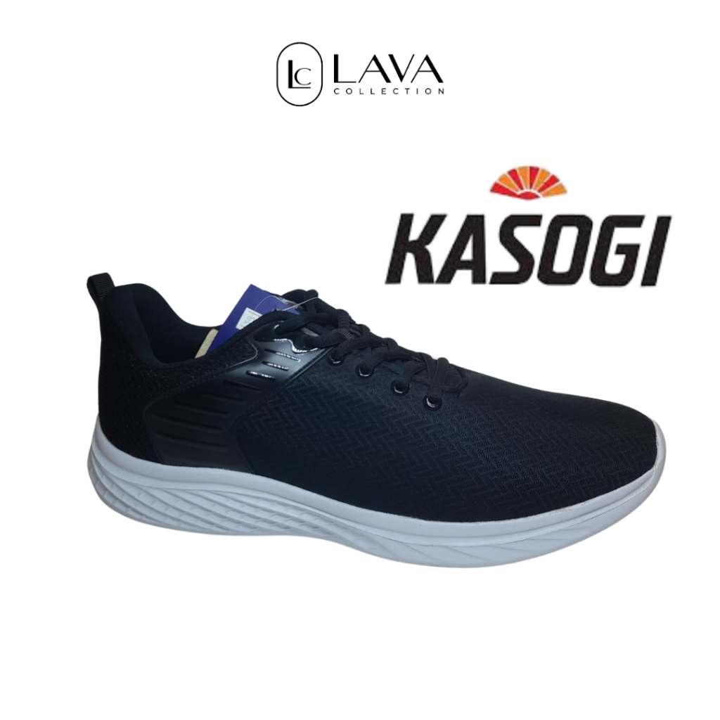 LAVA - Sepatu Sekolah & Kerja KASOGI Columbia Pria Wanita Hitam Putih Ukuran Jumbo 44-46