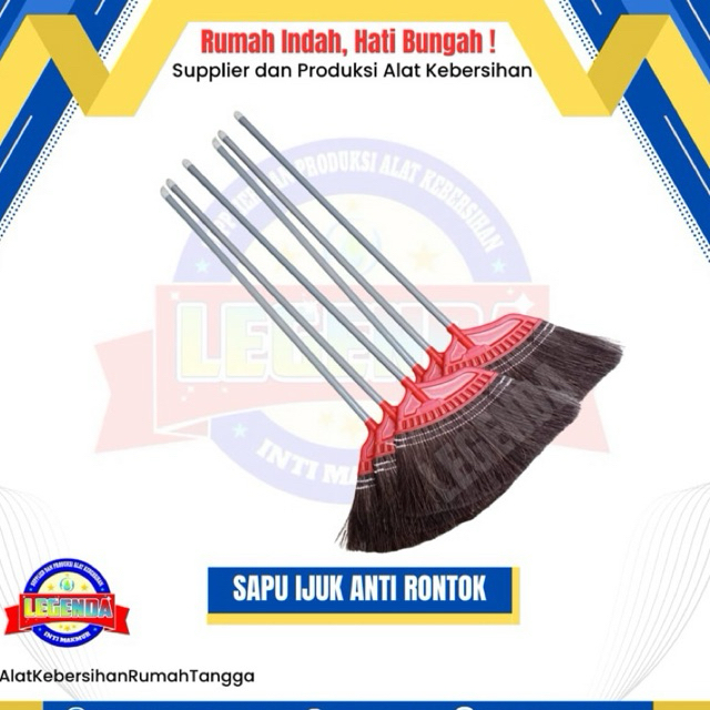 [COD]Sapu Ijuk Super Anti Rontok dengan Gagang Kayu - Serbaguna untuk Lantai sapu halaman rumah sapu