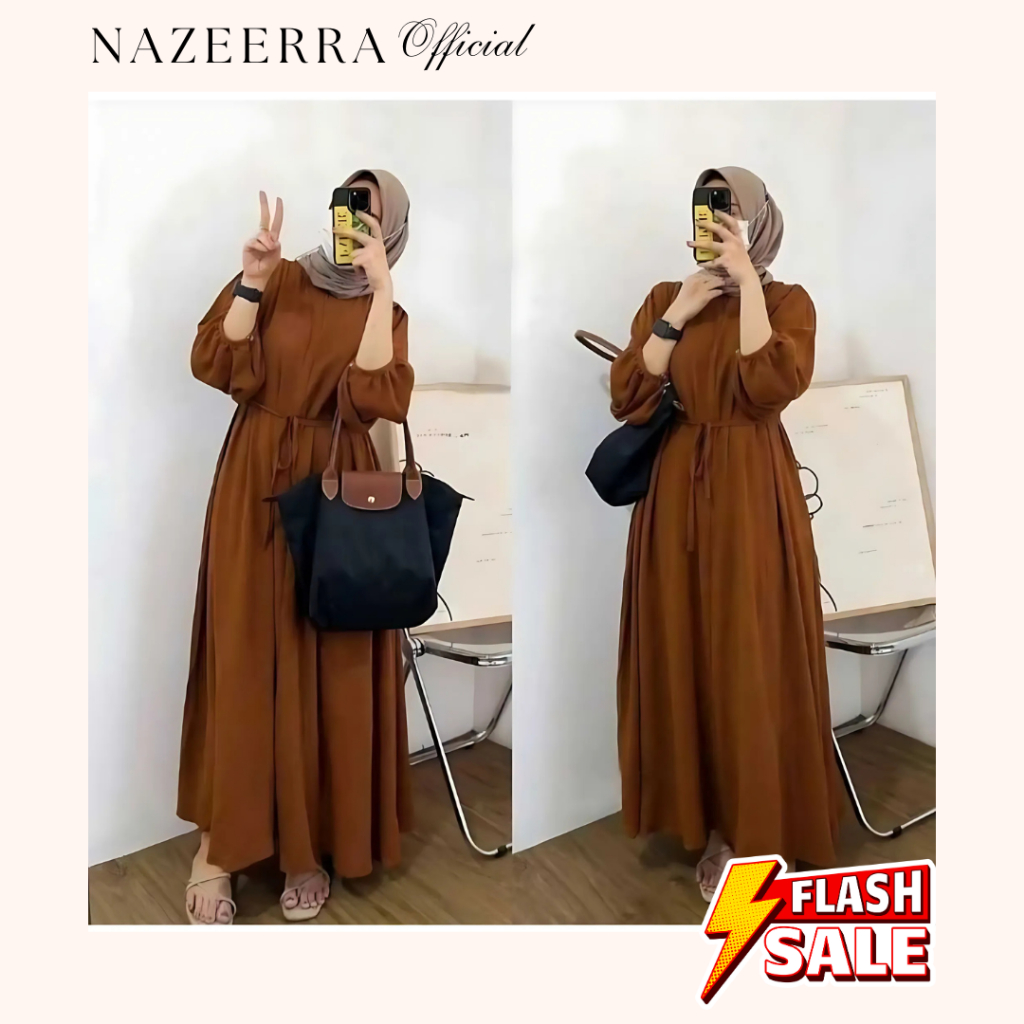 Danara Dress Gamis Wanita Polos - Bahan Crinkle, Cocok untuk Sehari-hari