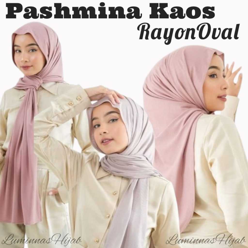 Pashmina Kaos Rayon Oval Shawl Pashmina Oval Style Kekinian