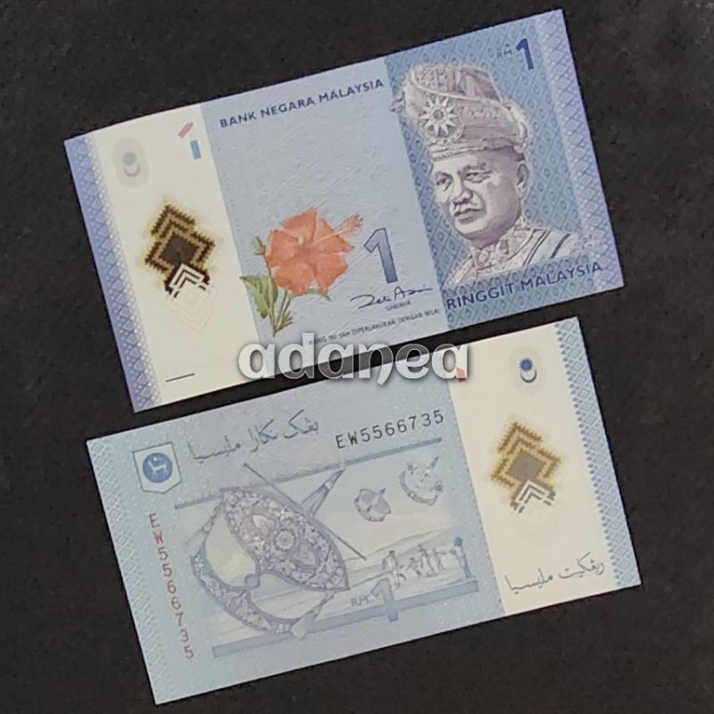 Uang Asing Malaysia Ringgit Pecahan 1 Ringgit Polymer