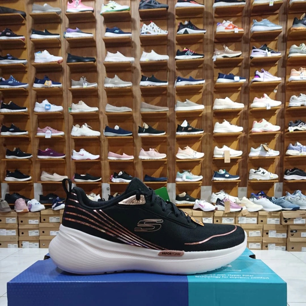 SKECHERS VAPOR PLUS-FORWARD FLOW BLACK/ROSE GOLD