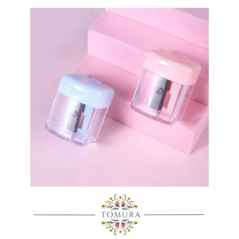 

Rautan Mini Sharpener Serutan Orotan Bentuk Kotak Pastel Simple Stationery