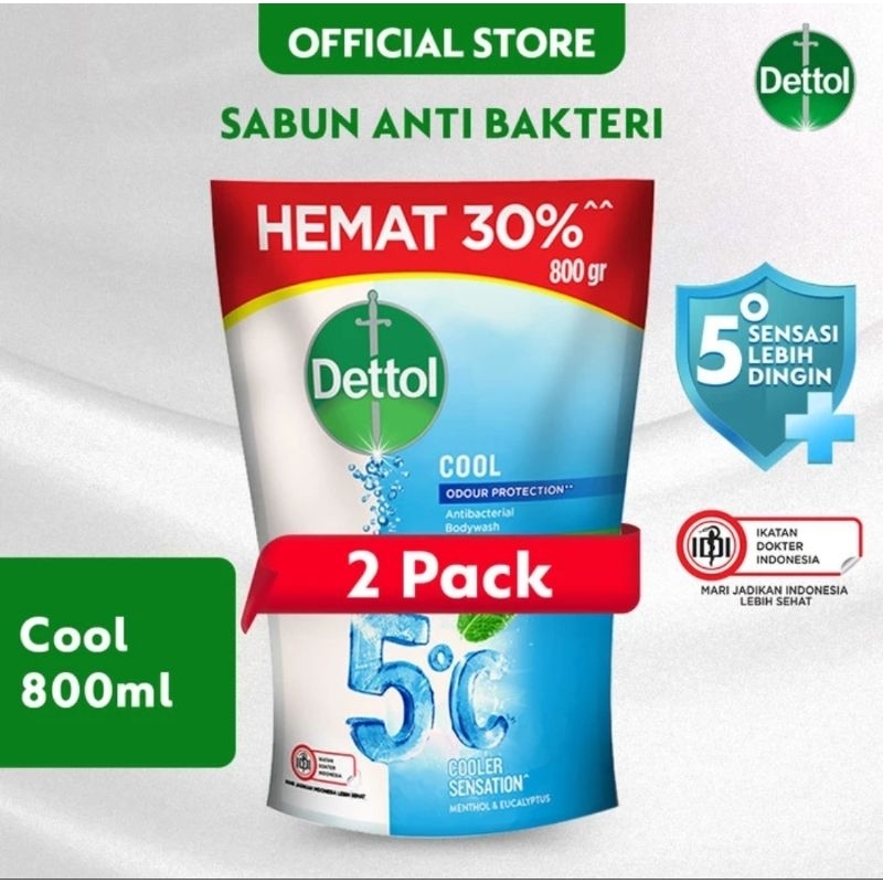 DETTOL SABUN MANDI CAIR COOL 800ML ISI 2 PCS