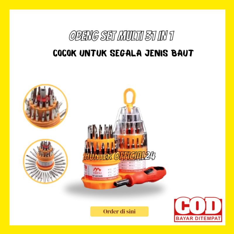 obeng set 31in1 multifungsi obeng set magnetic obeng hp full set obeng lengkap 1 set multifungsi obe