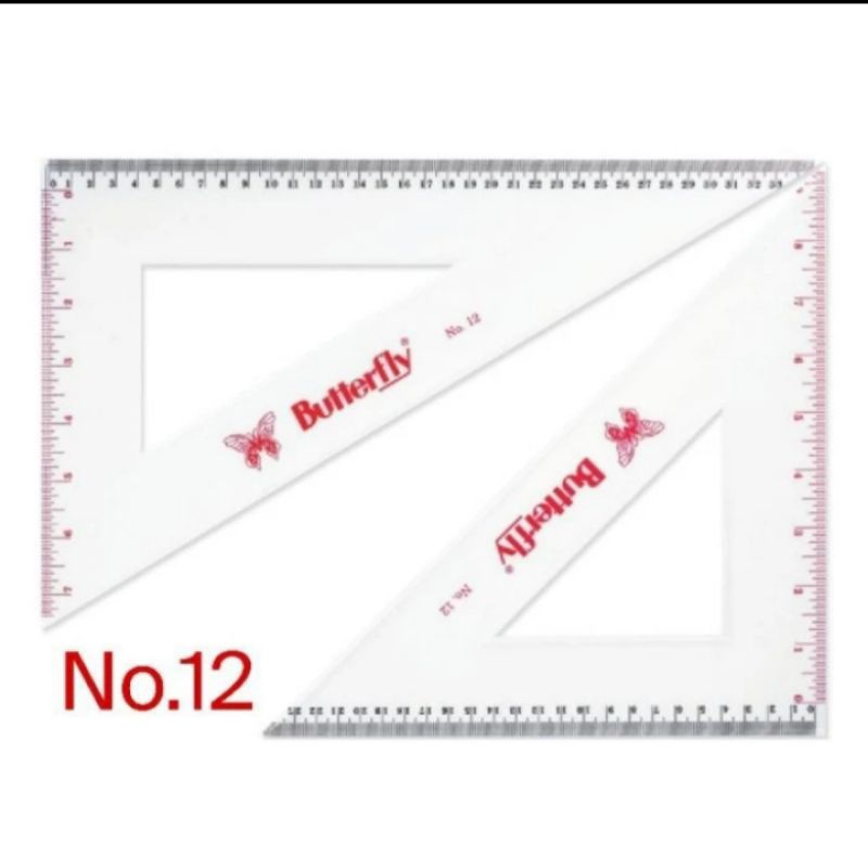 

1 SET GARISAN/PENGGARIS SEGITIGA NO.12 MERK BUTTERFLY / PENGGARIS SEGITIGA