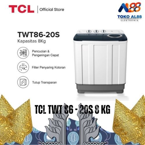 Mesin Cuci TCL 8KG 2 Tabung - TWT86-20S