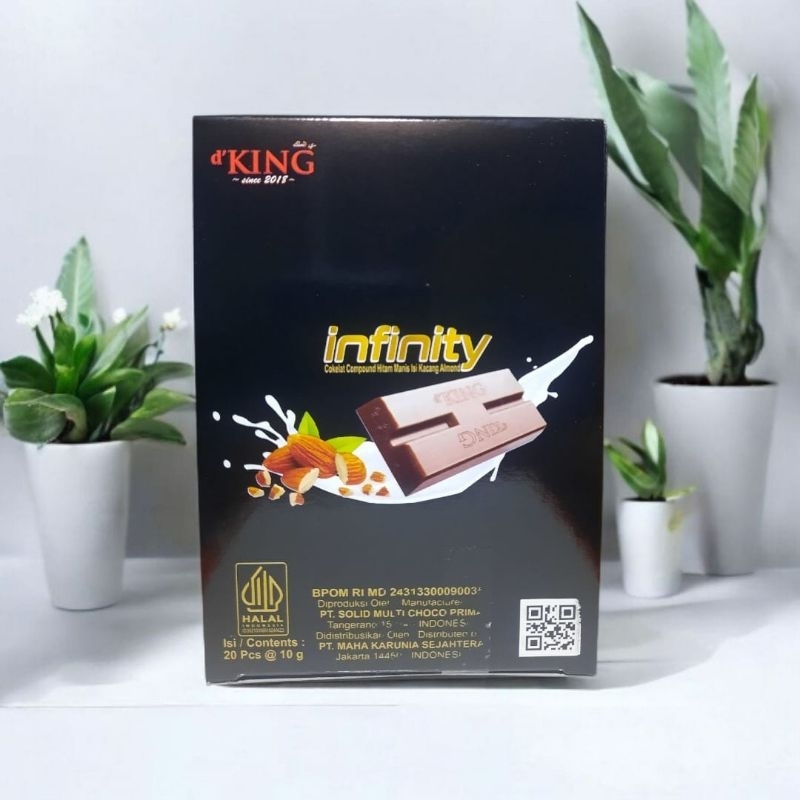 

Cokelat D'King Infinity/Almond (1 Box isi 20 Pcs)