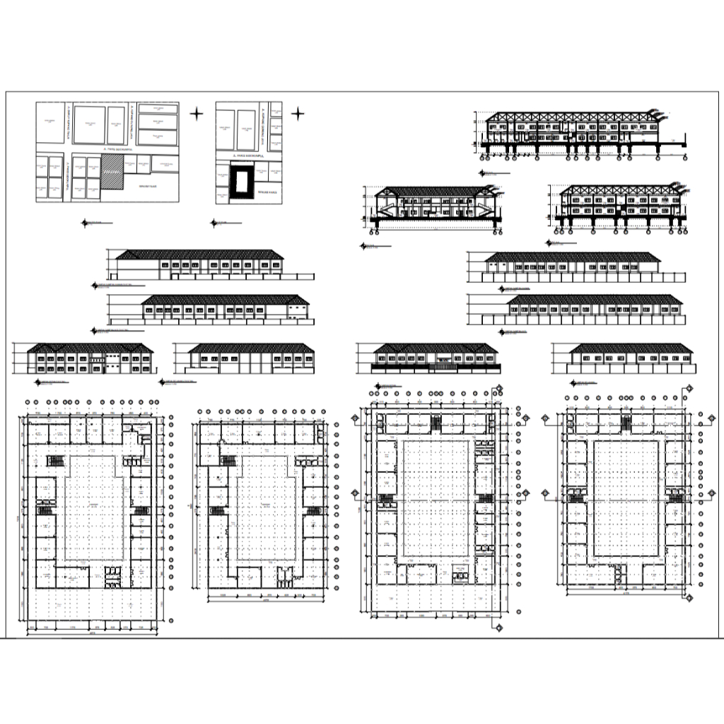 PAKET DENAH POTONGAN TAMPAK DAN DETAIL (AUTOCAD DESIGN)