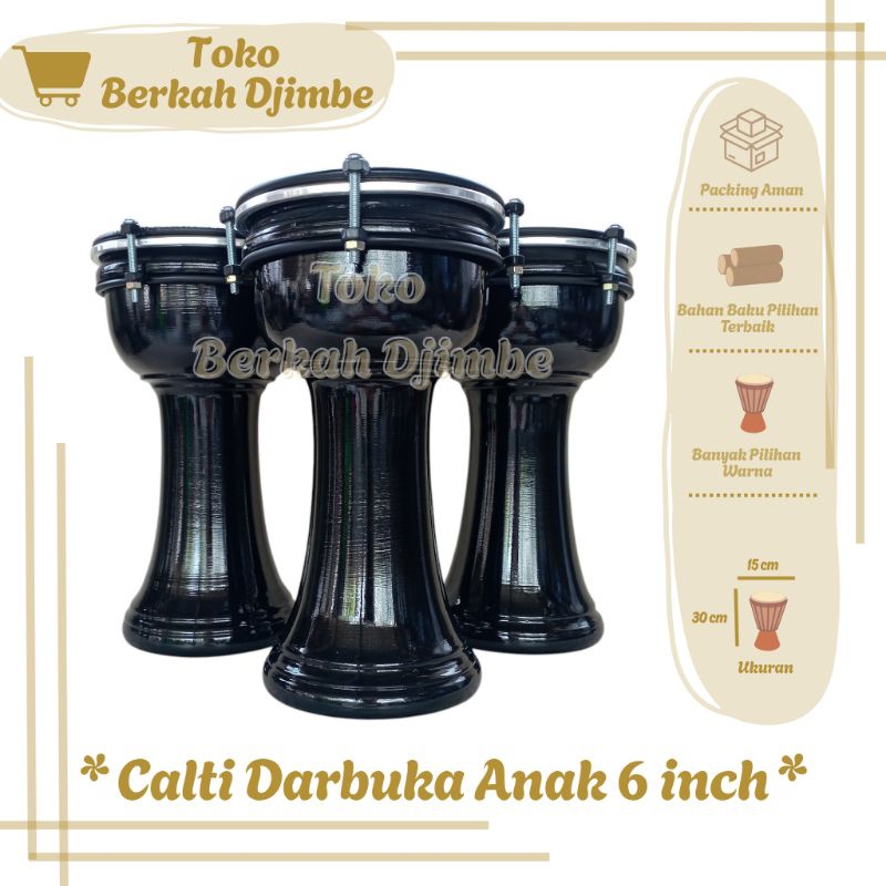 Calti Darbuka Dumbuk 6 inch Mika Anak Termurah Kendang Gendang Jimbe Mainan Anak Edukasi Mini Tradis