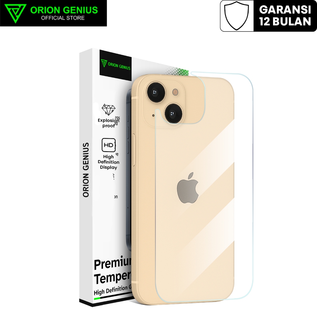 Orion Genius Anti Gores Belakang iPhone Back Tempered Glass for iPhone XR Clear 9H Premium Full Cove