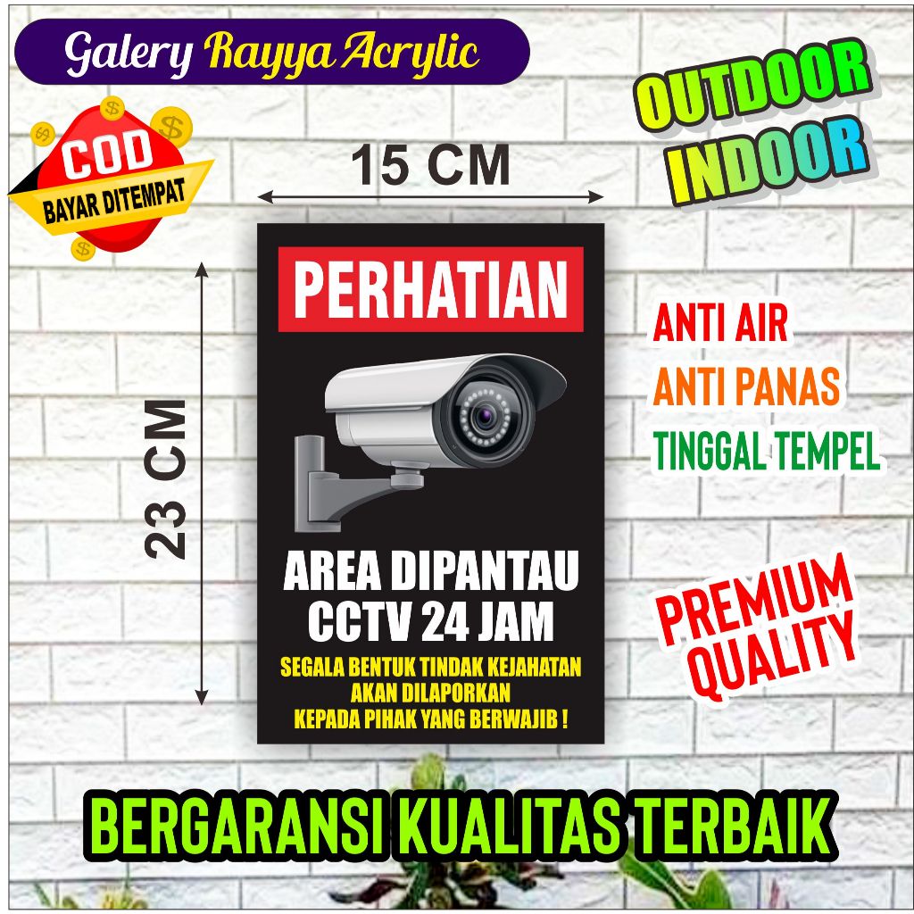 

ACRYLIC PAPAN PETUNJUK CCTV / ACRYLIC CCTV SIGN BOARD / PAPAN PERINGATAN CCTV