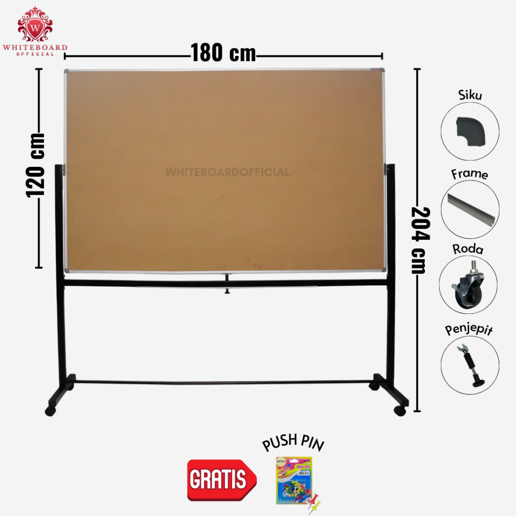 

SAKANA Softboard Standing 120x180cm / Message Board / Pin Board / Papan Mading / Papan Pengumuman