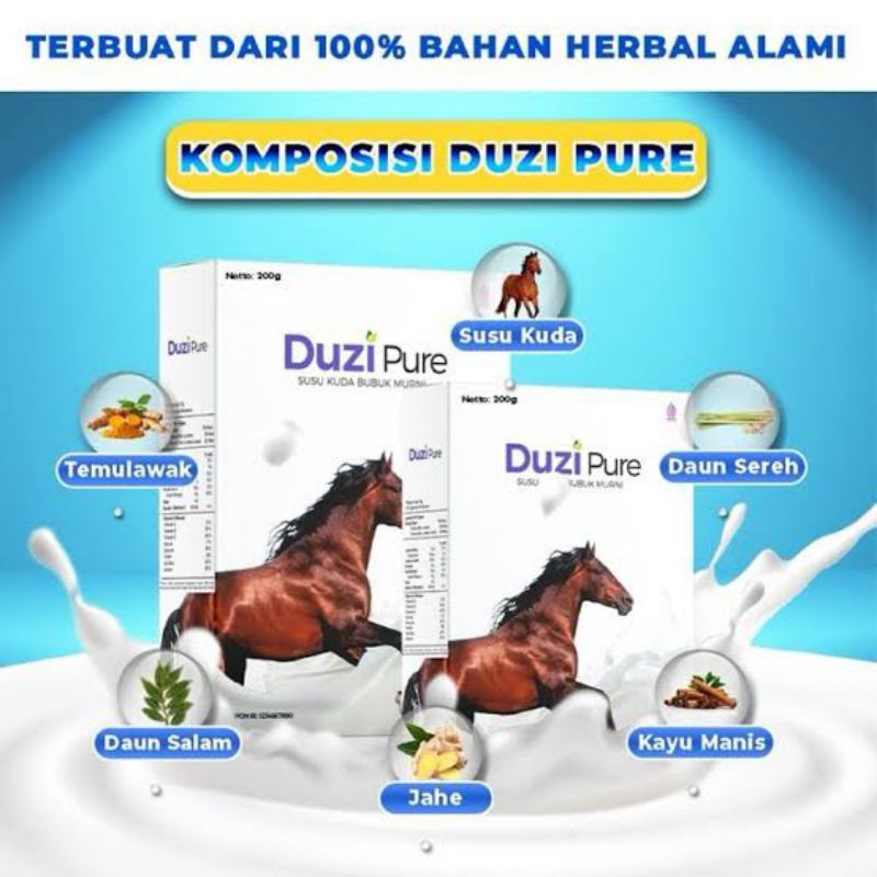 

DUZI PURE Susu Kuda Murni Untuk Asam Urat, Tulang dan Nyeri Sendi 100% Original