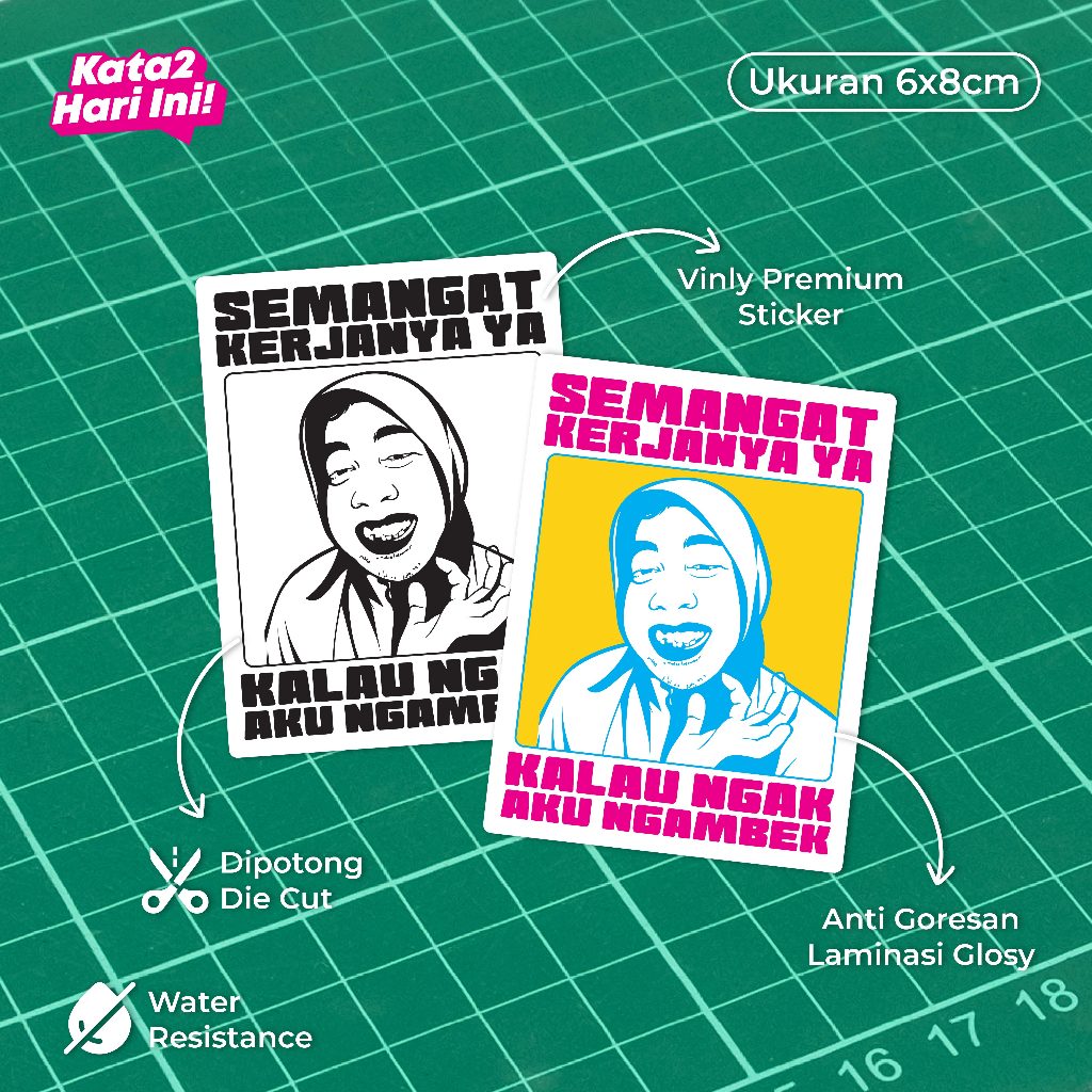 

Semangat Kerja Ya | Sticker Vinyl Glosy Tahan Air - Stiker Tulisan untuk Laptop, Notebook, Koper - Color