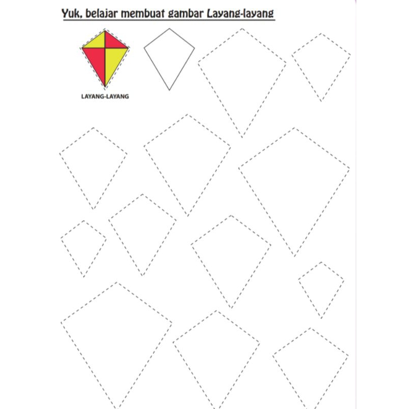 30 lembar worksheet anak TK/SD/PAUD aktivitas menulis membuat garis