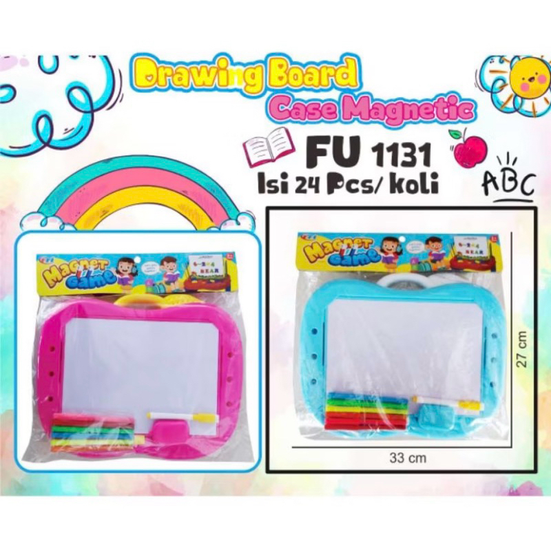 Mainan edukasi papan tulis magnet - magnet game FU 1131 - Drawing board case magnetic