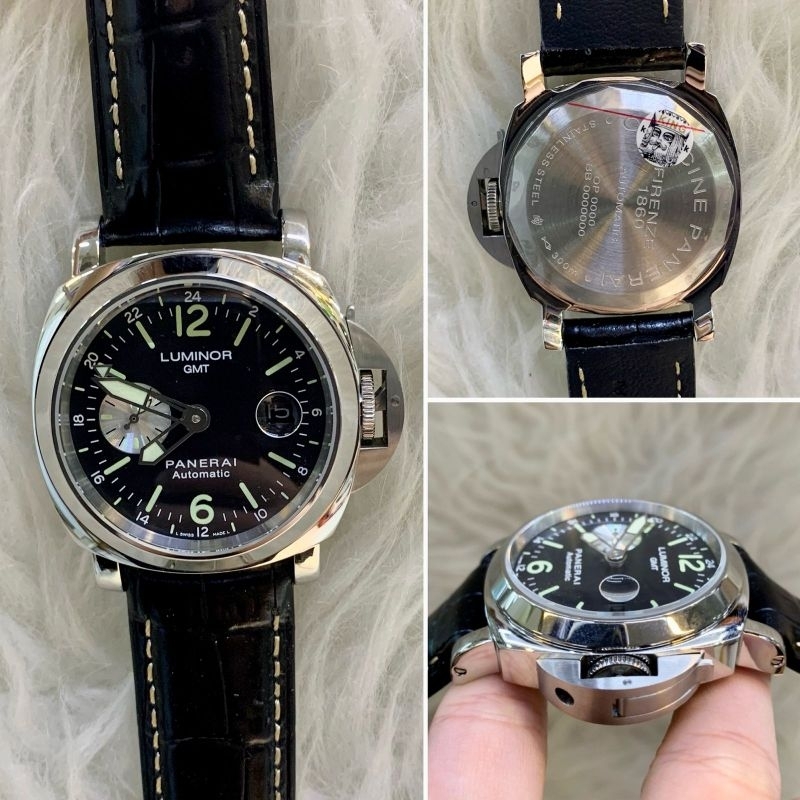 JAM TANGAN PRIA PANERAI LUMINOR GMT BLACK AUTOMATIC JAPAN SUPER QUALITY DIAMETER 45MM